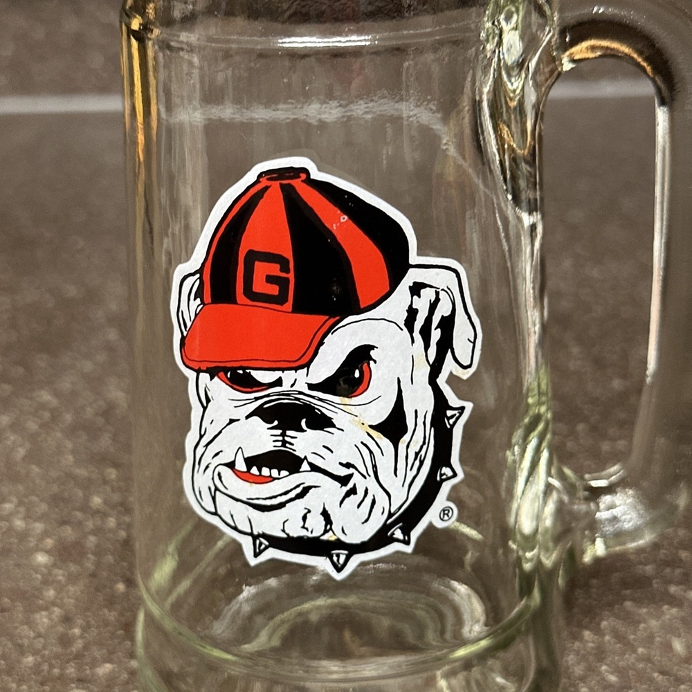 University of Georgia Bulldogs 7" Beer Mug Glass Stein UGA Logo Barware Man Cave - Picture 3 of 9